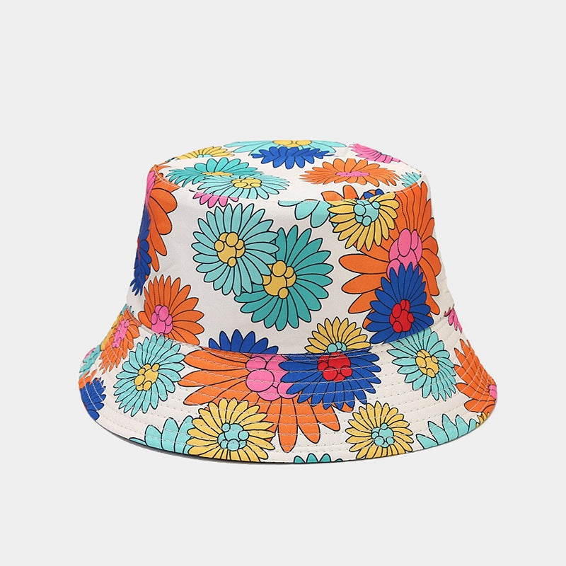 Wholesale Flower Pattern Sun Protection Double-sided Bucket Hat